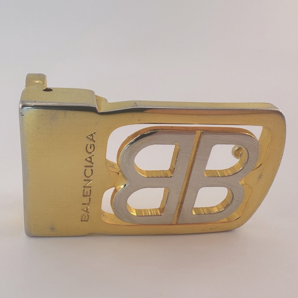 Balenciaga BB Logo Belt Buckle Gold Silver Authentic EUC Balenciaga Logo